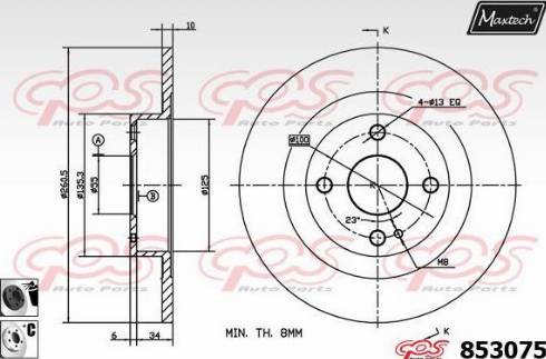 Maxtech 853075.6060 - Brake Disc autospares.lv