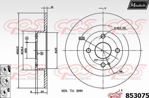 Maxtech 853075.6980 - Brake Disc autospares.lv