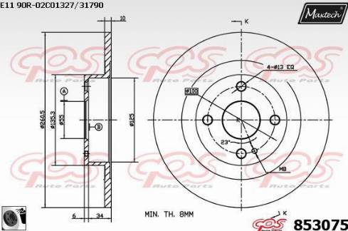 Maxtech 853075.0060 - Brake Disc autospares.lv