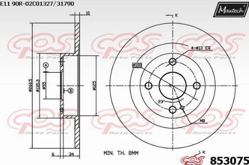 Maxtech 853075.0000 - Brake Disc autospares.lv