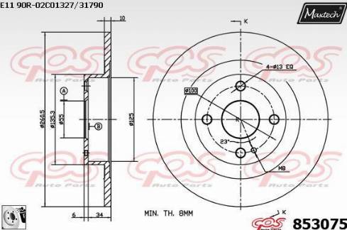 Maxtech 853075.0080 - Brake Disc autospares.lv