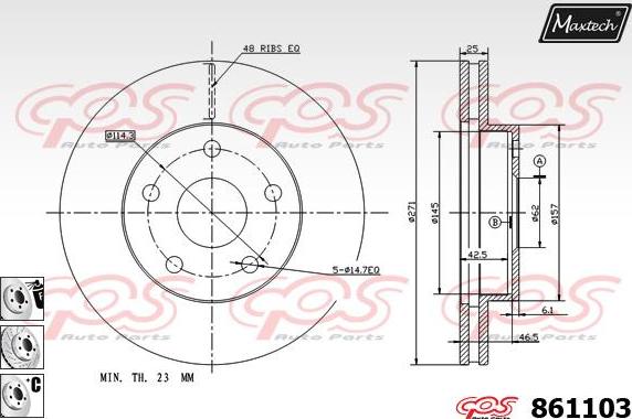 Maxtech 861093 - Brake Disc autospares.lv