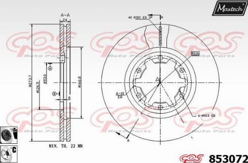 Maxtech 853072.6060 - Brake Disc autospares.lv