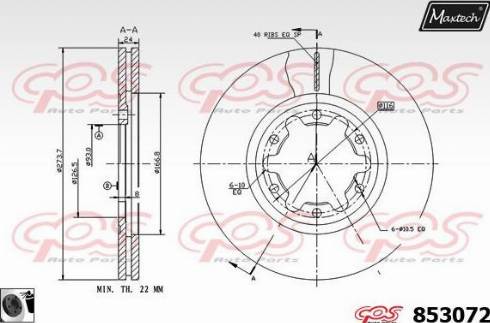 Maxtech 853072.0060 - Brake Disc autospares.lv