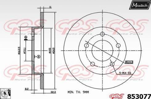 Maxtech 853077.0080 - Brake Disc autospares.lv