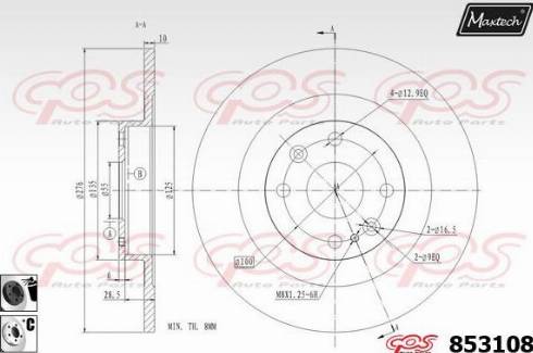 Maxtech 853108.6060 - Brake Disc autospares.lv