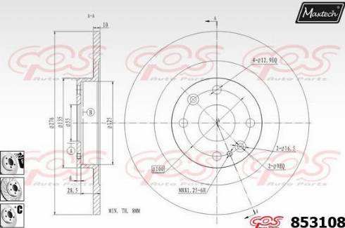 Maxtech 853108.6880 - Brake Disc autospares.lv