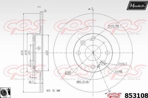 Maxtech 853108.0060 - Brake Disc autospares.lv