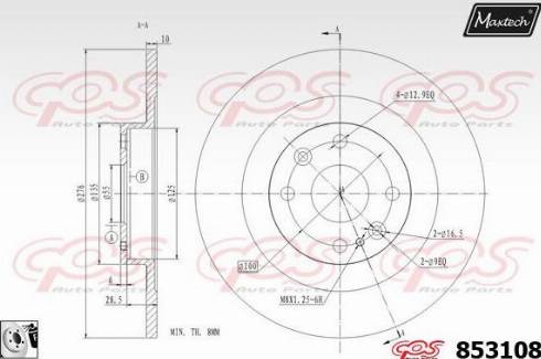 Maxtech 853108.0080 - Brake Disc autospares.lv