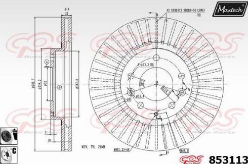 Maxtech 853113.6060 - Brake Disc autospares.lv