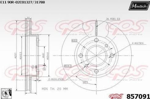 Maxtech 857091.0080 - Brake Disc autospares.lv