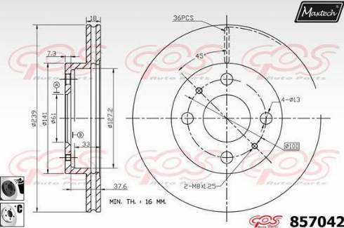 Maxtech 857042.6060 - Brake Disc autospares.lv