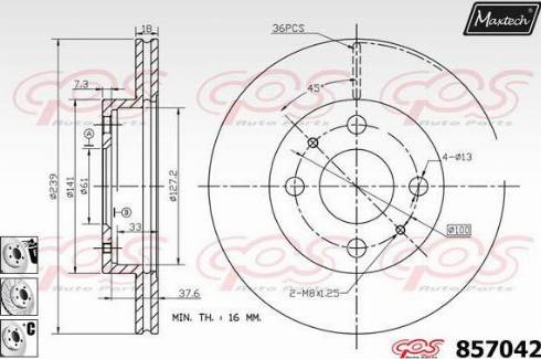 Maxtech 857042.6980 - Brake Disc autospares.lv