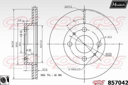 Maxtech 857042.0060 - Brake Disc autospares.lv