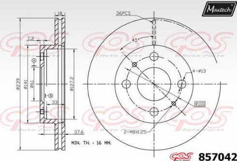 Maxtech 857042.0000 - Brake Disc autospares.lv