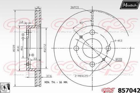 Maxtech 857042.0080 - Brake Disc autospares.lv