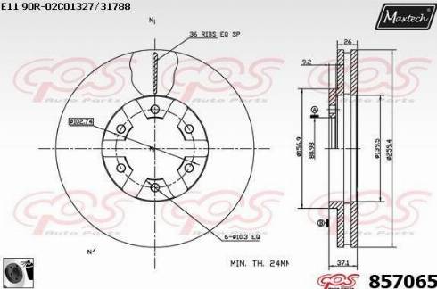 Maxtech 857065.0060 - Brake Disc autospares.lv