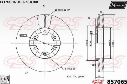 Maxtech 857065.0080 - Brake Disc autospares.lv