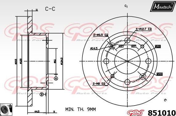 Maxtech 857065 - Brake Disc autospares.lv