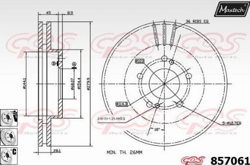 Maxtech 857061.6980 - Brake Disc autospares.lv