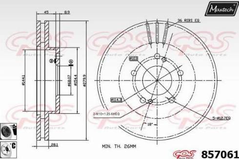 Maxtech 857061.6060 - Brake Disc autospares.lv