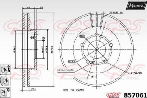 Maxtech 857061.6880 - Brake Disc autospares.lv