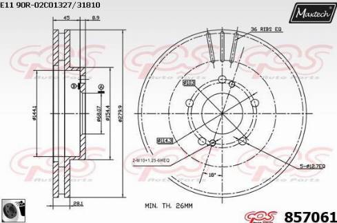 Maxtech 857061.0060 - Brake Disc autospares.lv