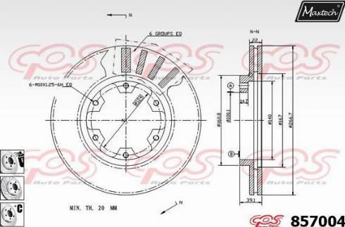 Maxtech 857004.6980 - Brake Disc autospares.lv