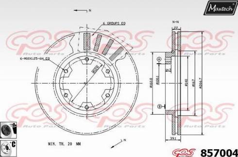 Maxtech 857004.6060 - Brake Disc autospares.lv