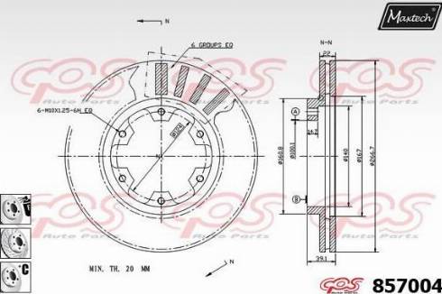 Maxtech 857004.6880 - Brake Disc autospares.lv