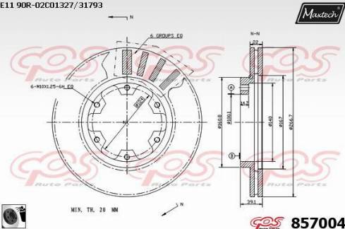 Maxtech 857004.0060 - Brake Disc autospares.lv