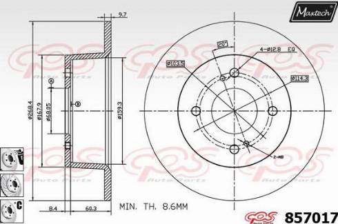 Maxtech 857017.6980 - Brake Disc autospares.lv