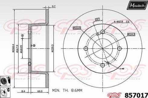 Maxtech 857017.6060 - Brake Disc autospares.lv