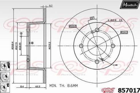 Maxtech 857017.6880 - Brake Disc autospares.lv