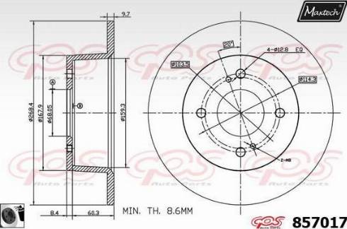 Maxtech 857017.0060 - Brake Disc autospares.lv