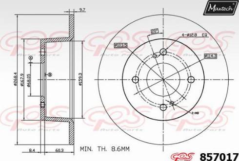 Maxtech 857017.0000 - Brake Disc autospares.lv