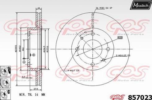 Maxtech 857023.6980 - Brake Disc autospares.lv