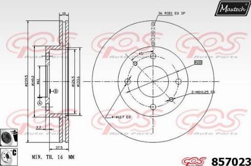 Maxtech 857023.6060 - Brake Disc autospares.lv