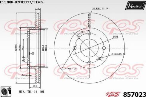 Maxtech 857023.0060 - Brake Disc autospares.lv