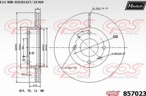 Maxtech 857023.0000 - Brake Disc autospares.lv