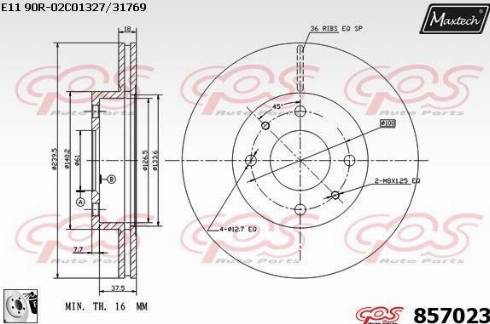 Maxtech 857023.0080 - Brake Disc autospares.lv