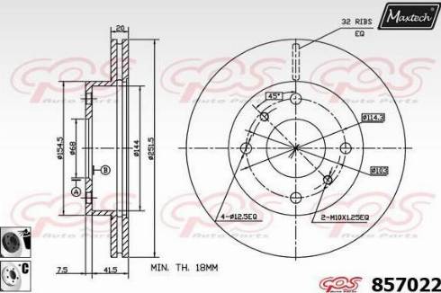 Maxtech 857022.6060 - Brake Disc autospares.lv