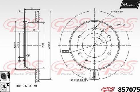 Maxtech 857075.6060 - Brake Disc autospares.lv