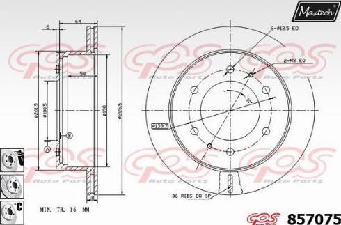 Maxtech 857075.6880 - Brake Disc autospares.lv