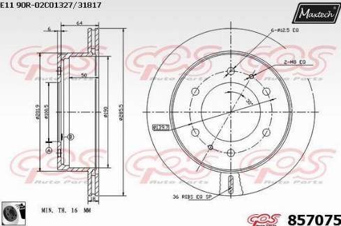 Maxtech 857075.0060 - Brake Disc autospares.lv