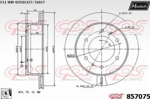 Maxtech 857075.0080 - Brake Disc autospares.lv