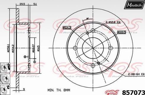 Maxtech 857073.6880 - Brake Disc autospares.lv