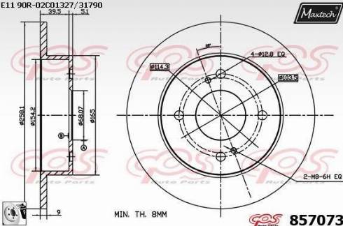 Maxtech 857073.0080 - Brake Disc autospares.lv