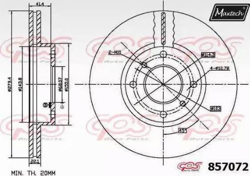 Maxtech 857072.0000 - Brake Disc autospares.lv