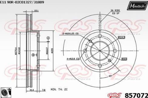 Maxtech 857072.0060 - Brake Disc autospares.lv